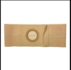 Beige ostomy belt with circular opening for medical support and stoma care