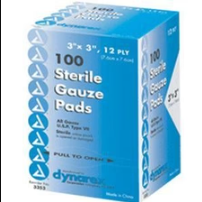 Sterile Gauze Pad 3" X 3", 12-ply