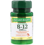 Nature's Bounty B-12 2500 mcg supplement bottle with green cap and label