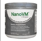 NanoVM dietary supplement container for children aged 9-18 years with vitamins and minerals