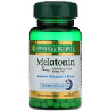 Nature's Bounty Melatonin 5mg supplement bottle for sleep support and relaxation.