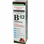 Sublingual liquid vitamin B-12 supplement box, 5000mcg, energy metabolism support