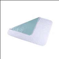 Waterproof quilted incontinence bed pad with light blue absorbent backing