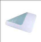 Waterproof quilted incontinence bed pad with light blue absorbent backing