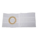 White medical ostomy belt with circular wafer opening for stoma care