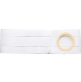 Elastic white ostomy belt with round opening for medical support