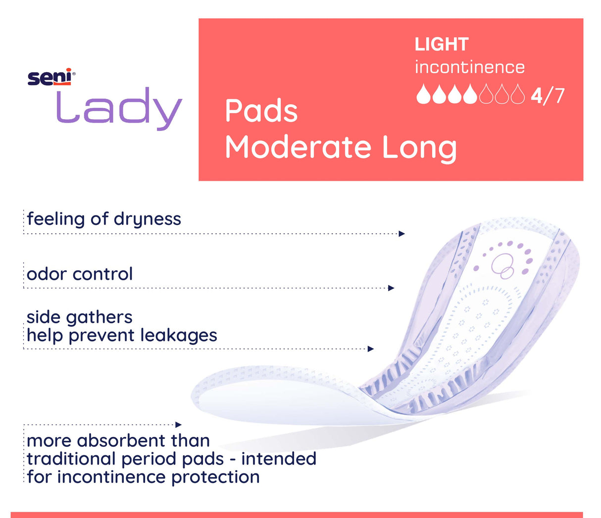 SENI LADY PADS MODERATE LONG- 11"