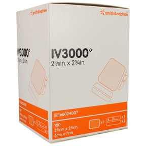 IV3000 2⅜in x 2¾in transparent dressing box for wound and IV site care