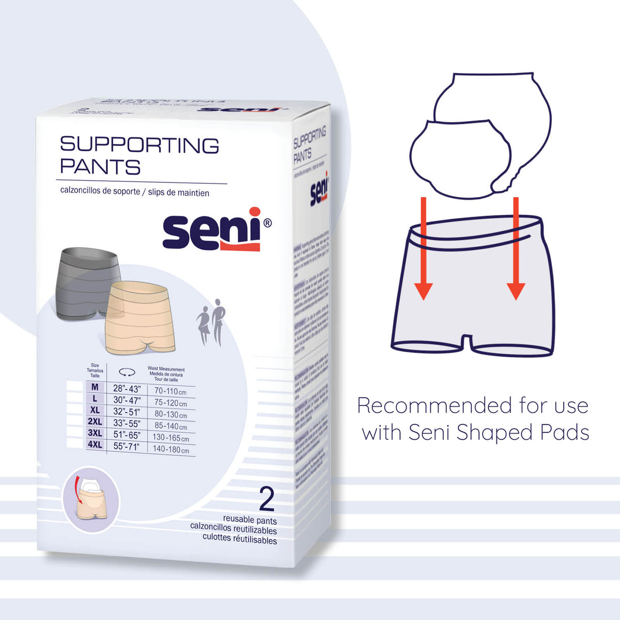 Seni Supporting Pants 4X-LARGE nude/black