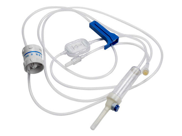 I.v. Administration Set With Gvs Easydrop Flow Regulator, 0.22 Micron In Line Gvs Speedflow Air-eliminating Filter, Dehp-free, 1 Y-site, 15 Micron Fitler In Drip Chamber, Swivel, Luer Lock, 92 Inches