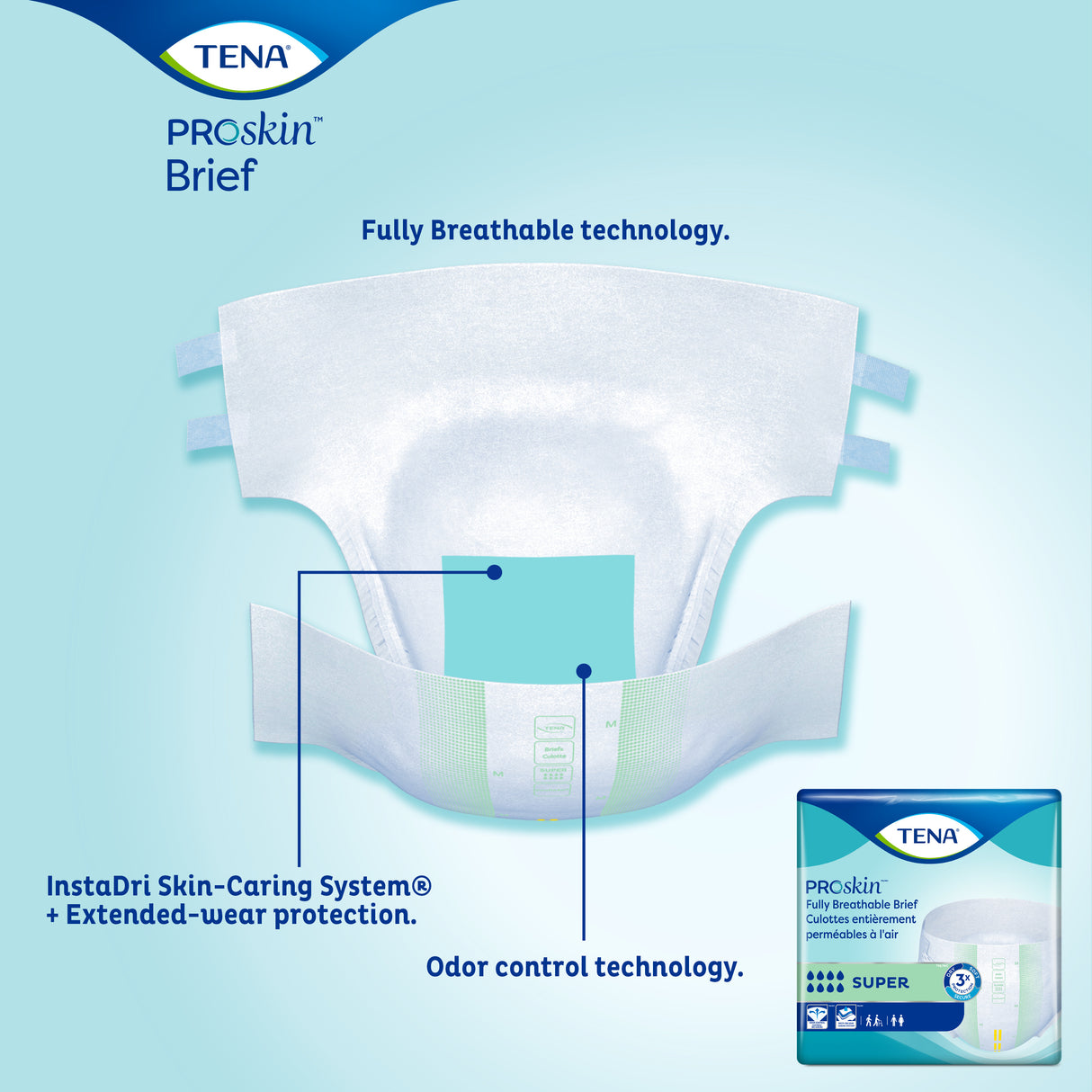 TENA ProSkin Super Incontinence Brief, Heavy Absorbency, Unisex, Medium
