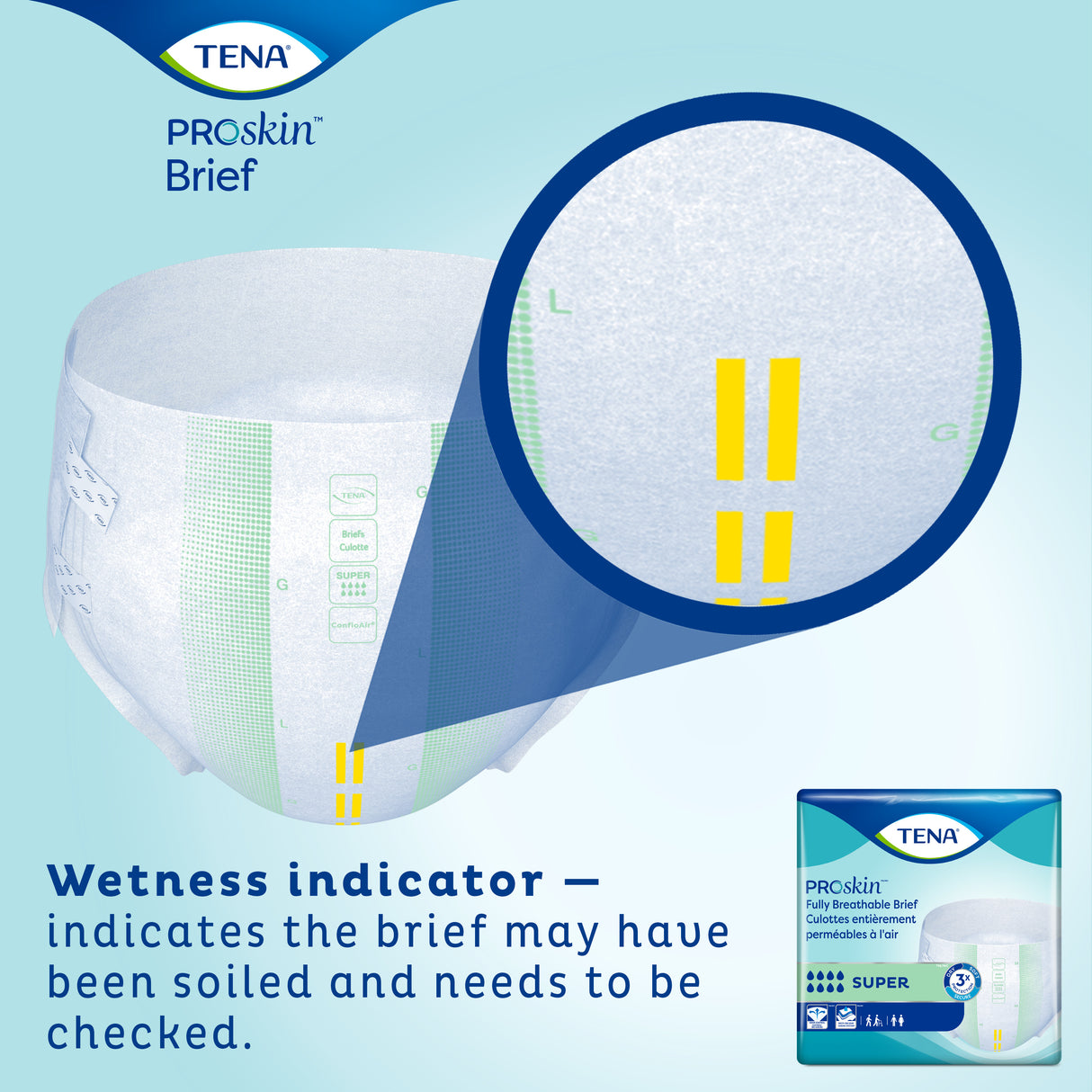 TENA ProSkin Super Incontinence Brief, Heavy Absorbency, Unisex, Medium
