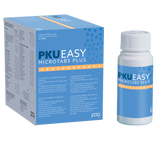 PKU Easy Microtabs Plus dietary supplement box and bottle for PKU nutritional support