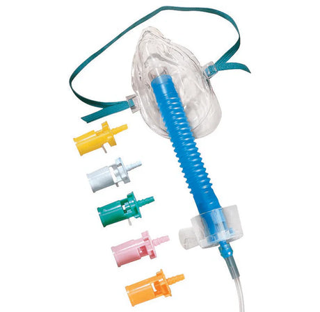 Oxygen mask with adjustable colored valves for respiratory therapy and oxygen delivery