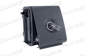 CPAP machine humidifier chamber replacement part with hose port, close-up view