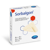 Box of Sorbalgon calcium alginate wound dressings, 4x4 inch, 10 count