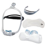 CPAP nasal mask with headgear and cushions for sleep apnea therapy