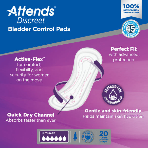 Attends Discreet Women's Ultimate Pads