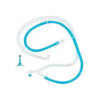Blue and white medical suction catheter set with connector for respiratory care