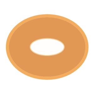 Medical adhesive barrier ring, circular with center opening, used for ostomy care