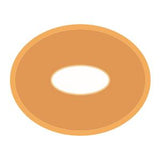 Medical adhesive barrier ring, circular with center opening, used for ostomy care