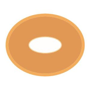 Medical adhesive barrier ring, circular with center opening, used for ostomy care