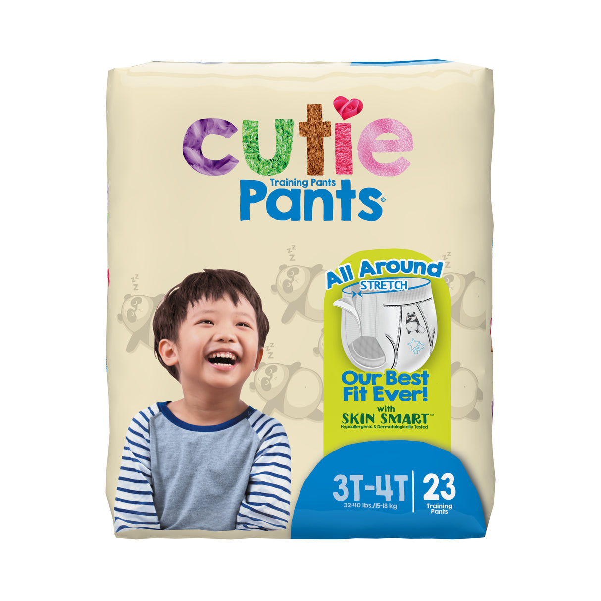 Cutie Pants for Boys Refastenable Training Pants, Hypoallergenic with Skin Smart, 3T-4T