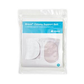 Brava ostomy support belt for stoma care in clear packaging, medical supply.