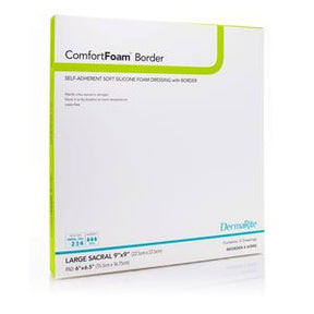 ComfortFoam Border self-adherent silicone foam dressing box, large sacral size, medical supply