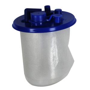 Blue and clear medical filter cartridge for home healthcare equipment