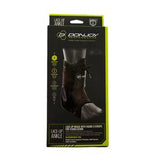 DonJoy lace-up ankle brace packaging showing black ankle support with figure-8 straps