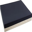 Medical seat cushion with navy top and beige base for pressure relief support