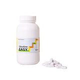 White bottle labeled Citrulline EASY tablets with loose white pills on white background