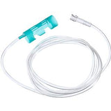 medical extension tubing with turquoise connector for home healthcare supplies