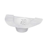 White plastic urine collection hat with measurement markings for medical use