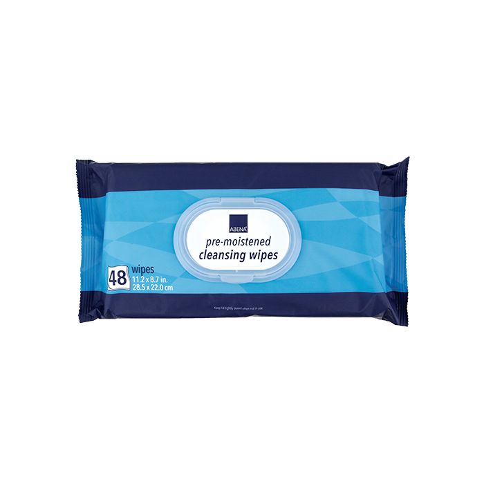 Pack of pre-moistened cleansing wipes, 48 count, for personal hygiene