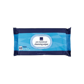 Pack of pre-moistened cleansing wipes, 48 count, for personal hygiene