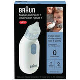 Braun nasal aspirator for babies, product packaging with device and usage photo