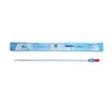 Sterile medical catheter in blue packaging for home healthcare and chronic condition care
