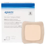Aquacel foam adhesive silicone hydrofiber wound dressing, 5x5 inch, in retail package