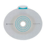 Ostomy barrier with adhesive, pre-cut stoma opening, medical supply product