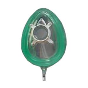 Green medical oxygen mask with clear valve for respiratory support and home care