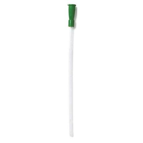 Sterile intermittent catheter with green funnel, single-use medical supply