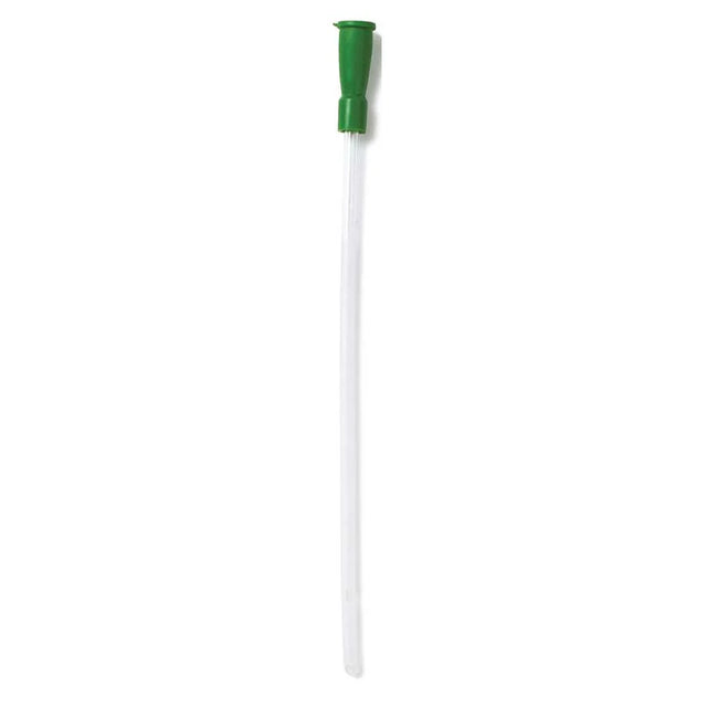 Sterile intermittent catheter with green funnel, single-use medical supply
