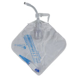 Sterile medical urine drainage bag with volume markings and drainage tube