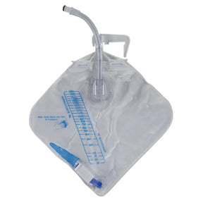 Sterile medical urine drainage bag with volume markings and drainage tube