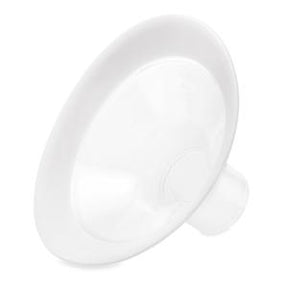 White plastic urinal funnel for home medical use, angled on a plain background