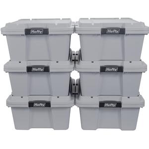 Hefty Hi-rise Max Storage Container, 48 Qt, Gray