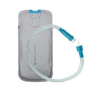 Medical hydration bag with tubing and blue connectors, essential medical supply