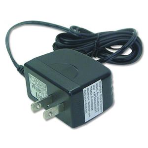 Black AC power adapter with two-prong plug and attached cord for medical equipment